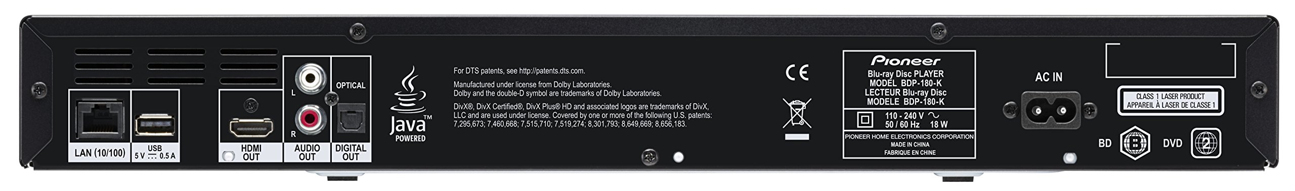 Pioneer BDP-180(K) odtwarzacz Blue-ray (odtwarzanie płyt Blu